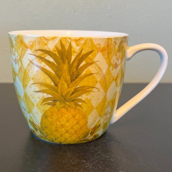 Pimpernel GOLDEN PINEAPPLE Porcelain Wide Mouth Mug ~  Portmeirion Group UK - Picture 3 of 10